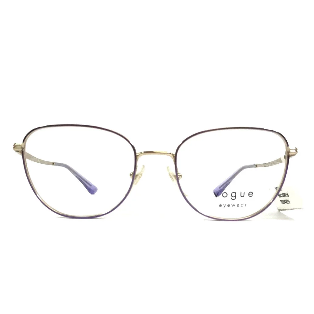 Vogue Eyeglasses Frames VO4229 5141 Purple Gold Cat Eye Wire Rim 51-18-140